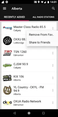 Alberta Radio Stations, Canada android App screenshot 2